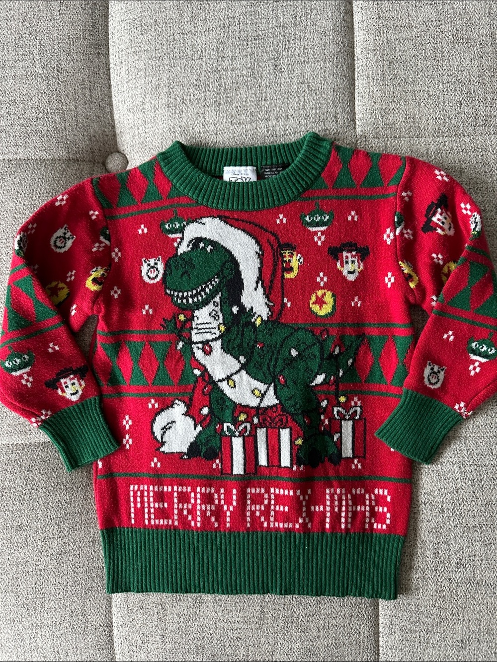 Toy Story Christmas Sweater with Festive Rex Character